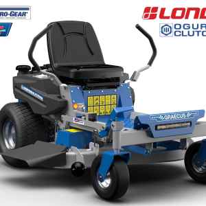 Mașină de tuns iarba cu rază zero de întoarcere (Zero-Turn) 106 cm, cu transmisie hidrostatică, evacuare laterală, kit de mulcire și motor Loncin V-Twin 586cc 20 CP | GRAECUS DREPANUS ZTR106