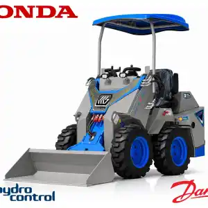 Mini-Încărcător Frontal pe Roți Skid Steer cu Scaun Operator DACTYL E-810S HONDA (22.1 CP V-Twin, Ridicare 840 kg, Hidraulică DANFOSS) – GRAECUS