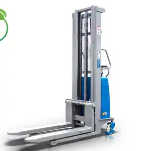 Stivuitor Semi-Electric / Transpalet cu Catarg DUPLEX 3000 mm 1.0 Tonă WFE10S Duplex300 (Ridicare Electrică, Baterie 12V) – GRAECUS